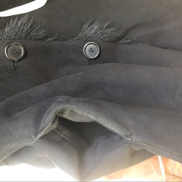 Roxy Vintage Y2K Faux Fur Shearling Coat Jacket Pockets Collar Lined Cozy Warm L - Picture 13 of 16